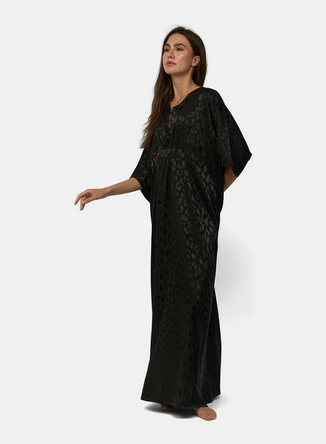 Carina Satin Jacquard Long Nightgown  - Image 2