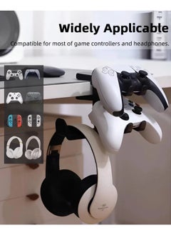 ShebSheb 3 in 1 Headphone and Controller Holder,Under-Desk Clip Headphone Stand with Adjustable and Swiveling Arm Clamp&Cable Organizer  - Image 3