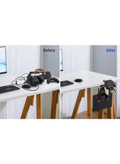 ShebSheb 3 in 1 Headphone and Controller Holder,Under-Desk Clip Headphone Stand with Adjustable and Swiveling Arm Clamp&Cable Organizer  - Image 4