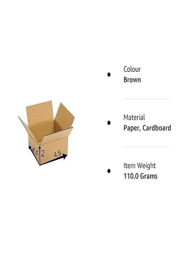 Powerlon® Corrugated Boxes 4.5 x 4.5 x 2 Inches Brown 3 Ply Small Corrugated Cardboard Packaging Box for Moving, Packing, Shifting, Gifting, Multi Purpose Use (Pack of 100) - Image 4