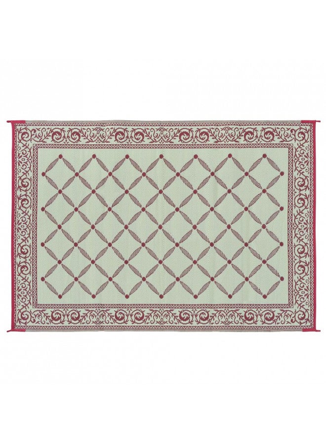 Stylish Camping 116095 6-feet by 9-feet Reversible Mat, Plastic Straw Rug, Large Floor Mat for Outdoors, RV, Patio, Backyard, Picnic, Beach, Camping (Burgundy/Beige) - Image 3