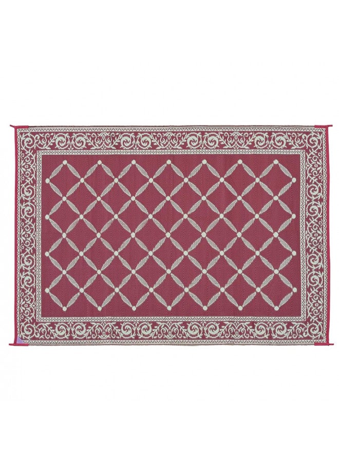 Stylish Camping 116095 6-feet by 9-feet Reversible Mat, Plastic Straw Rug, Large Floor Mat for Outdoors, RV, Patio, Backyard, Picnic, Beach, Camping (Burgundy/Beige) - Image 4