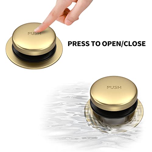 Citymoor All Metal Tip-Toe Bathtub Drain Kit with Two-Hole Overflow Faceplate and Universal Fine/Coarse Thread Assembly, Bath Tub Drain Kit fits All Bathtub -Brushed Gold - Image 3
