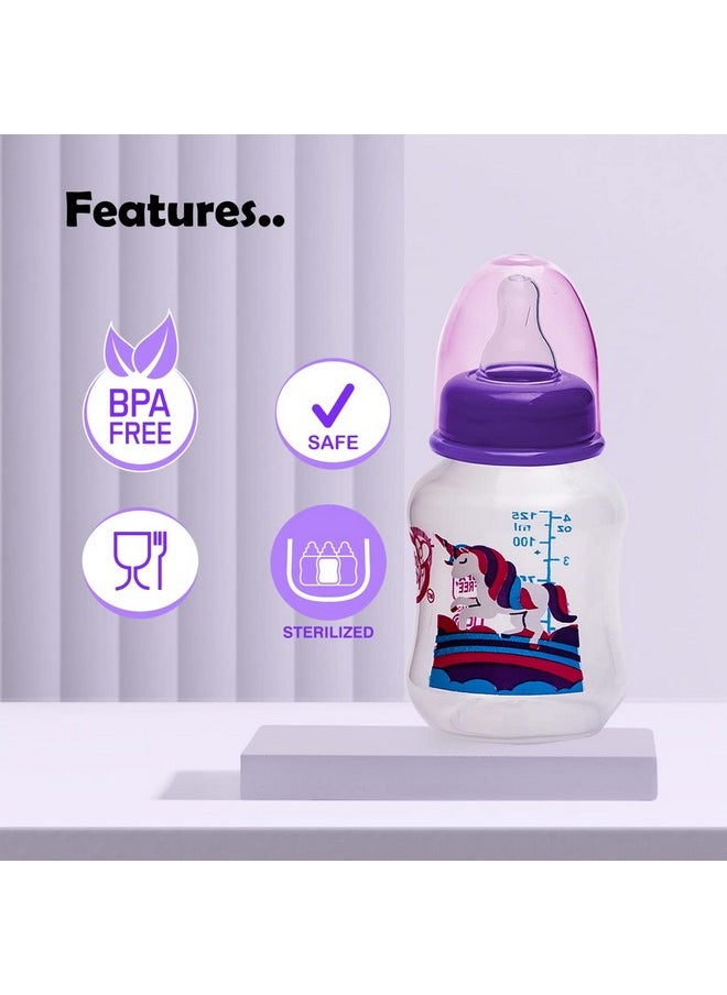 BuddsBuddy Belle Bpa Free Regular Neck Baby Feeding Bottle (Purple, 125 Ml)  - Image 4