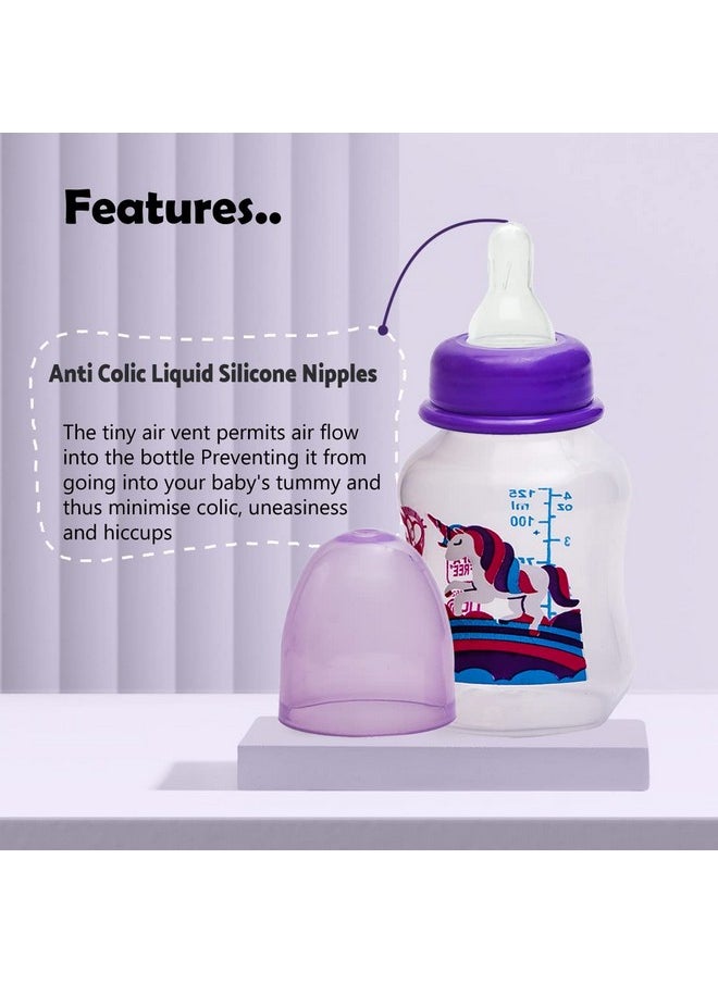 BuddsBuddy Belle Bpa Free Regular Neck Baby Feeding Bottle (Purple, 125 Ml)  - Image 5