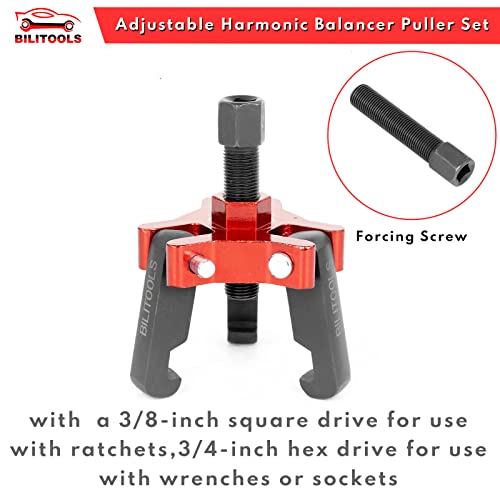 BILITOOLS Harmonic Balancer Puller Set, Adjustable 3-Jaw Puller for Removing Harmonic Damper Pulley Compatible with Chevy GM Chrysler ect. - Image 5