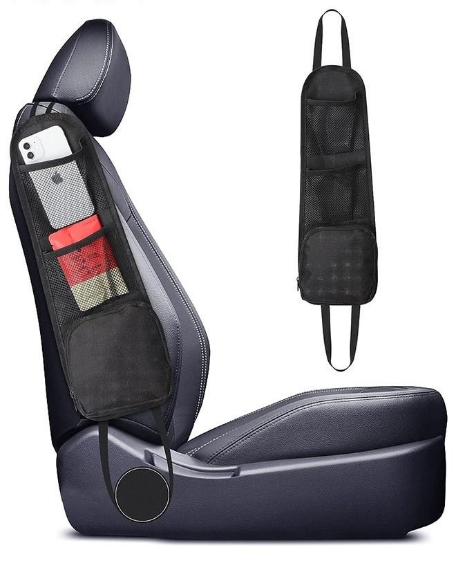 Car Seat Side Organizer, Auto Storage Hanging Bag,Stuff Holder with Mesh Pocket for Cars, SUV & Truck,Hanging Tissue Box Dispenser Bag,Vehicle-mounted Bag - Image 1