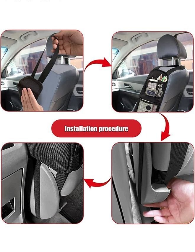 Car Seat Side Organizer, Auto Storage Hanging Bag,Stuff Holder with Mesh Pocket for Cars, SUV & Truck,Hanging Tissue Box Dispenser Bag,Vehicle-mounted Bag - Image 5