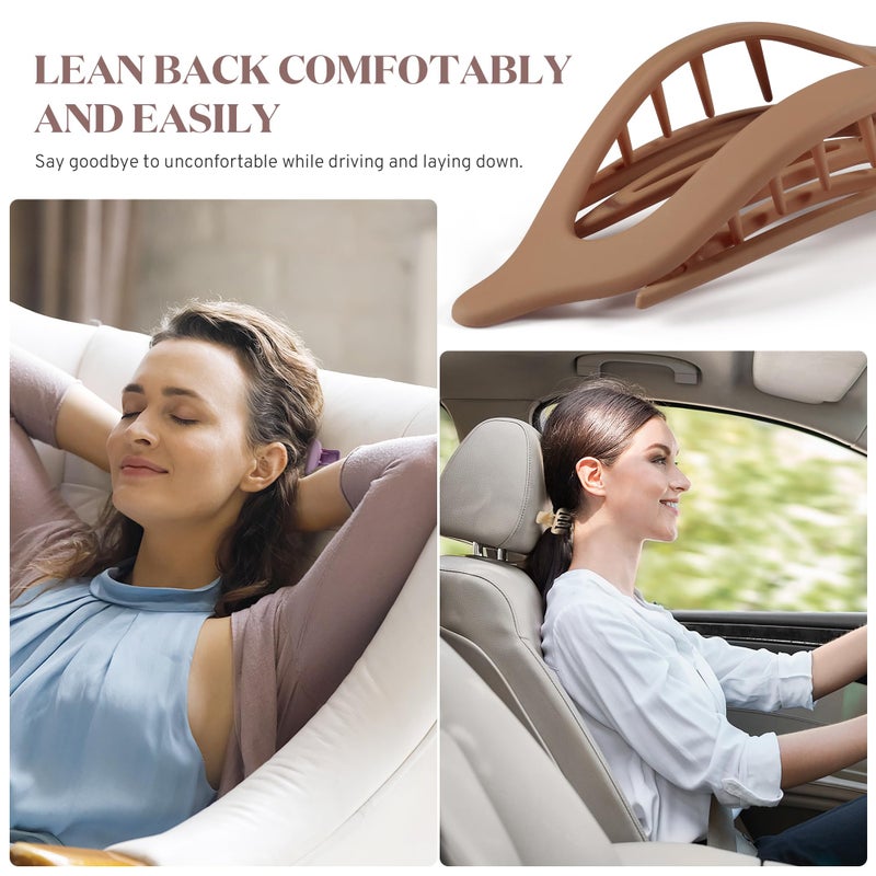 Gift4U Flat Hair Clips for Women, 8 Pack French Concord Claw Clips for Medium Curly Hair, Strong Hold No Slip Grip Hair Claw Clips,mother's day gifts, Neutral Colors D - Image 2