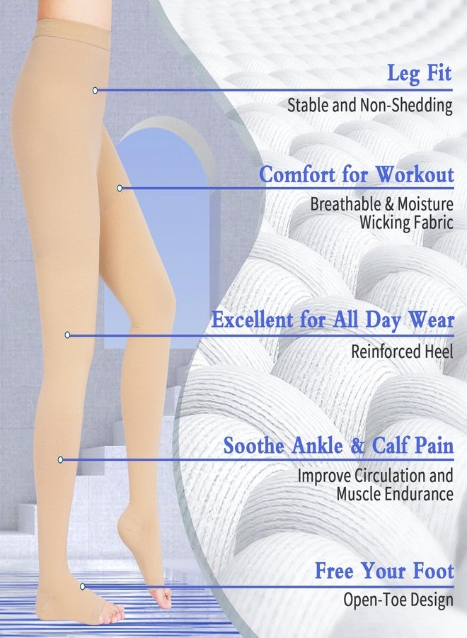 Athbavib 15-20 mmHg Compression Pantyhose for Women, Medical Compression Stockings, Open Toe Compression Leggings,Waist High Compression Tights for Edema, Varicose Veins, Swelling, Pregnant,Nurses, Athletes - Image 4