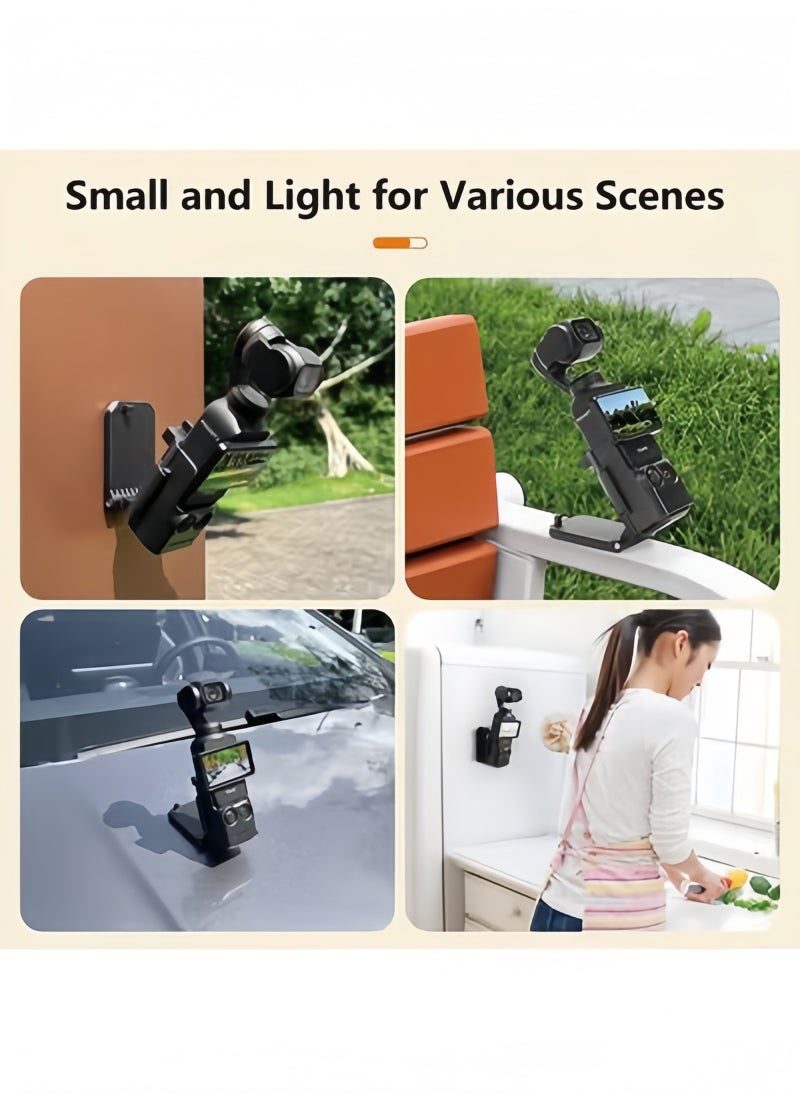 Sunnylife - Magnetic suction bracket,compatible with DJI Osmo Pocket 3, Pocket3 accessory expansion adapter magnetic suction shell base,for desktop,vertical surface use,adjustable - Image 1