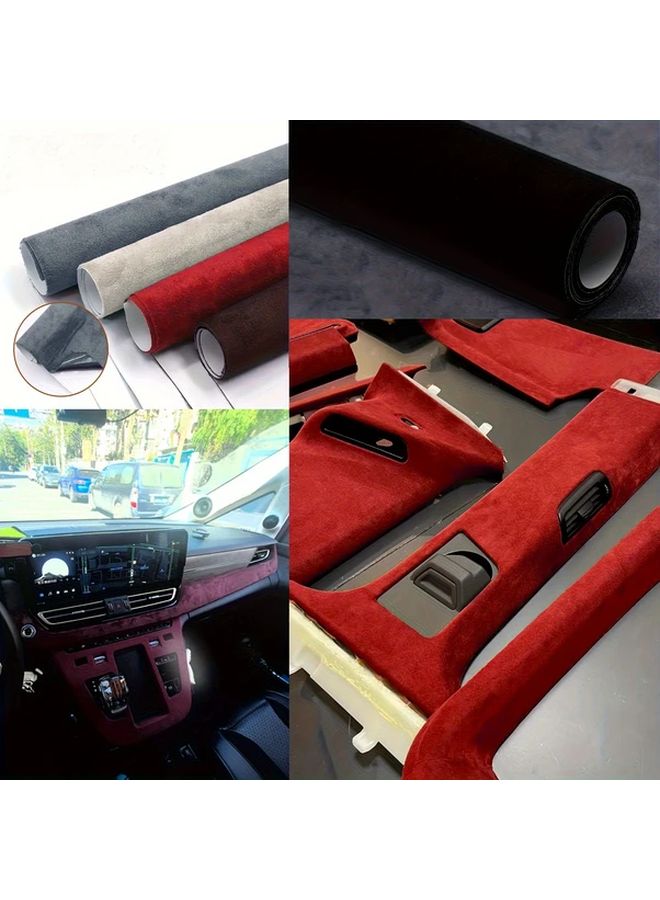Coffee Brown Self Adhesive Film 11.8 Inch By 78.7 Inch Luxury Interior Upgrade Easy Application Non Slip Grip Scratch Protection For Car Home Office Seat Cover - Image 1