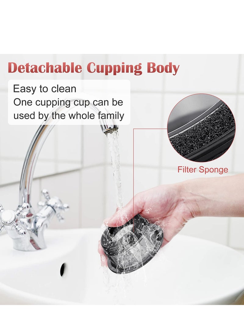 مجموعة العلاج بالحجامة الكهربائية الذكية مع ضوء أحمر وتدليك بالشفط، جهاز تدليك بالحجامة قابل لإعادة الشحن لتخفيف الألم والاسترخاء - Image 3