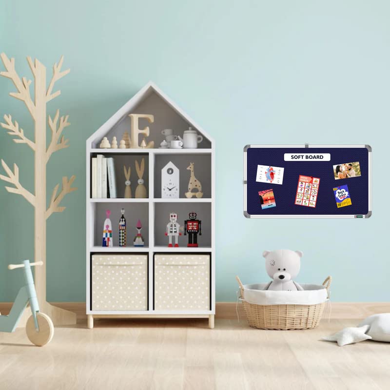 YAJNAS® 41x28 CM Premium Material Blue Color Notice Board/Soft Board/Bulletin Board/Pin-up Display Board with 50 Pins for Study Room, Office, School & Home Use - Image 4