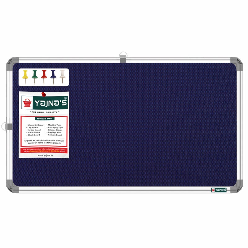 YAJNAS® 41x28 CM Premium Material Blue Color Notice Board/Soft Board/Bulletin Board/Pin-up Display Board with 50 Pins for Study Room, Office, School & Home Use - Image 3