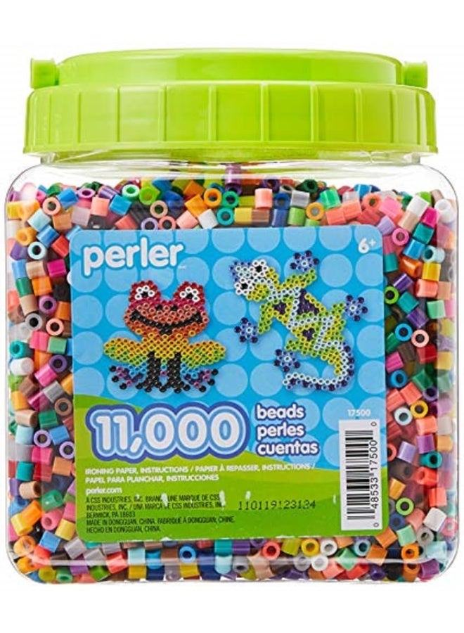 Perler خرز بيرلر ملون متنوع للحرف اليدوية للأطفال 11000 قطعة - Image 1