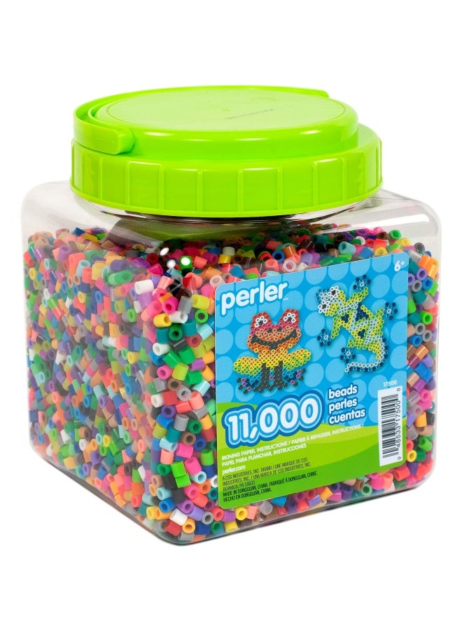 Perler خرز بيرلر ملون متنوع للحرف اليدوية للأطفال 11000 قطعة - Image 3