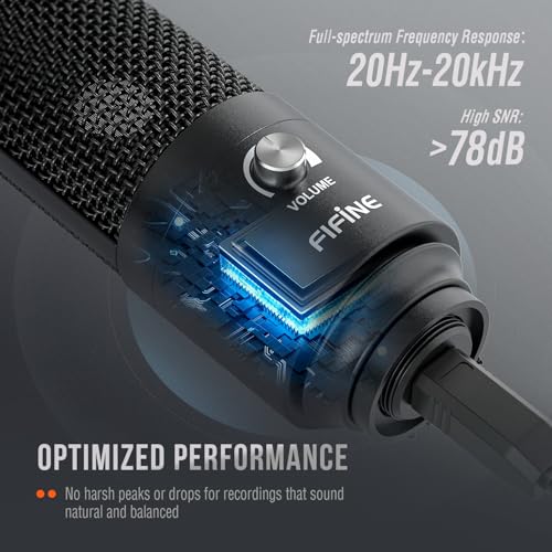 FIFINE USB Microphone, Metal Condenser Recording Microphone for MAC OS, Windows, Cardioid Laptop Mic for Recording Vocals, Voice Overs, Streaming, Meeting and YouTube Videos-K669B - Image 2