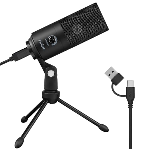 FIFINE USB Microphone, Metal Condenser Recording Microphone for MAC OS, Windows, Cardioid Laptop Mic for Recording Vocals, Voice Overs, Streaming, Meeting and YouTube Videos-K669B - Image 1