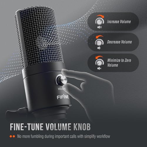 FIFINE USB Microphone, Metal Condenser Recording Microphone for MAC OS, Windows, Cardioid Laptop Mic for Recording Vocals, Voice Overs, Streaming, Meeting and YouTube Videos-K669B - Image 4