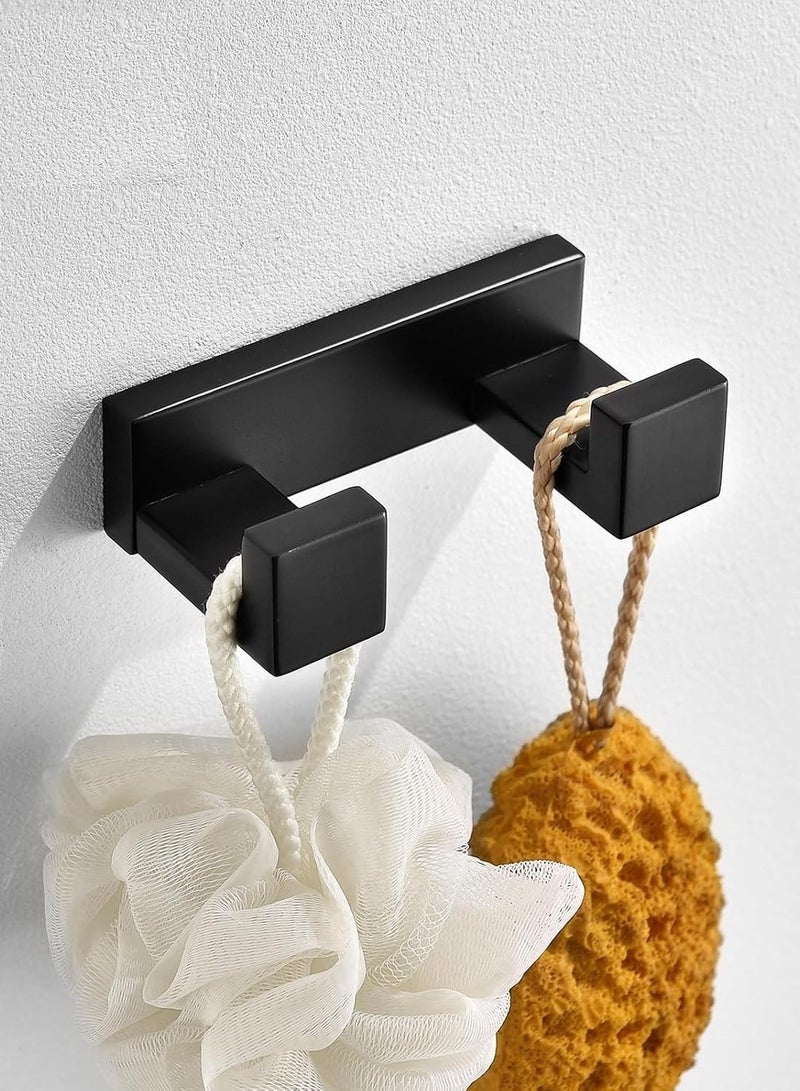 Black Towel Bar Set, 4-Pieces Bathroom Hardware Set Modern Bathroom Towel Holder Set SUS304 Stainless Steel Wall Mounted Towel Rack Set,23.6 Inch - Image 5