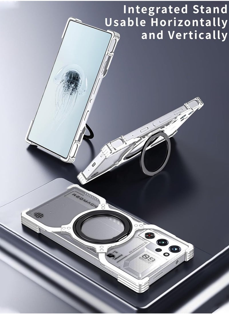 General Metal Case Compatible with Nubia Red Magic 10 Air 2025, High Quality Aluminium Cool Metal Frameless Design Bumper Cover Stand Rotatable Magnetic Stand  - Image 3