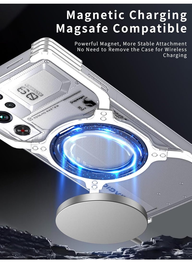 General Metal Case Compatible with Nubia Red Magic 10 Air 2025, High Quality Aluminium Cool Metal Frameless Design Bumper Cover Stand Rotatable Magnetic Stand  - Image 4