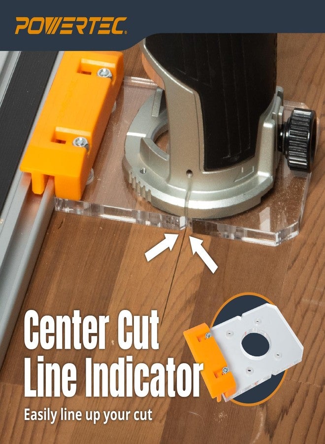 POWERTEC 72021 Router Guide Rail Adapter for Makita RT0701C, XTR01Z, DRT50, and RT0700C Trim Routers - Compatible with Powertec, Makita, Festool, Milwaukee, Kreg ACS, WEN, Triton, Ridgid Guide Rails - Image 2