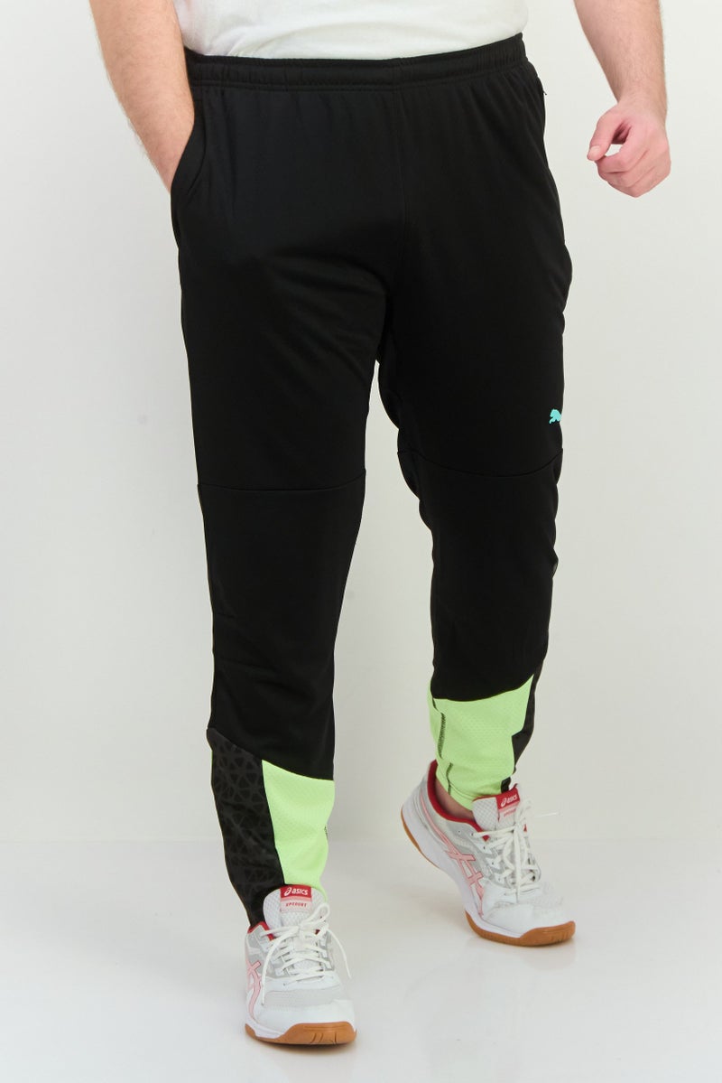 PUMA سروال رياضي للرجال بشعار العلامة التجارية، خارجي، أسود - Image 1