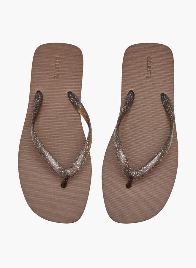 Celeste Women Glitter Print Flip Flops - Image 2