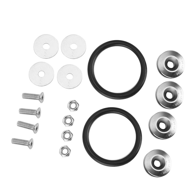 Colorful Quick Release Fasteners Rubber Rings Kit for Car Bumper Trunk Mud Guard Lid (Titanium) - Image 1