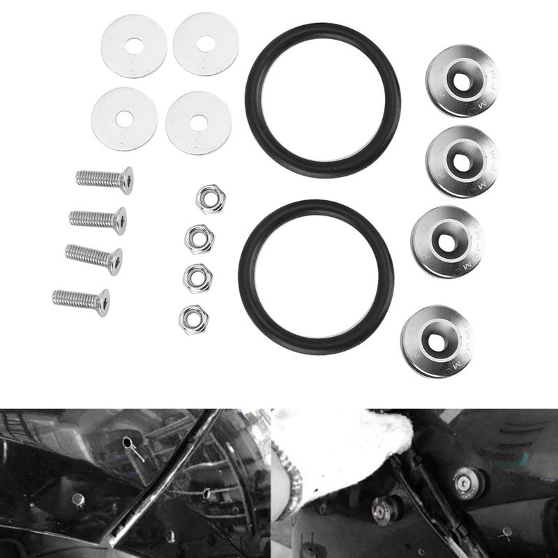 Colorful Quick Release Fasteners Rubber Rings Kit for Car Bumper Trunk Mud Guard Lid (Titanium) - Image 4