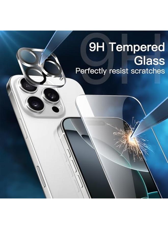 Jetech Screen Protector For Iphone 16 Pro 6.3 Inch With Camera Lens Protector Easy Installation Tool Tempered Glass Film Hd Clear 2 Pack Each - Image 3