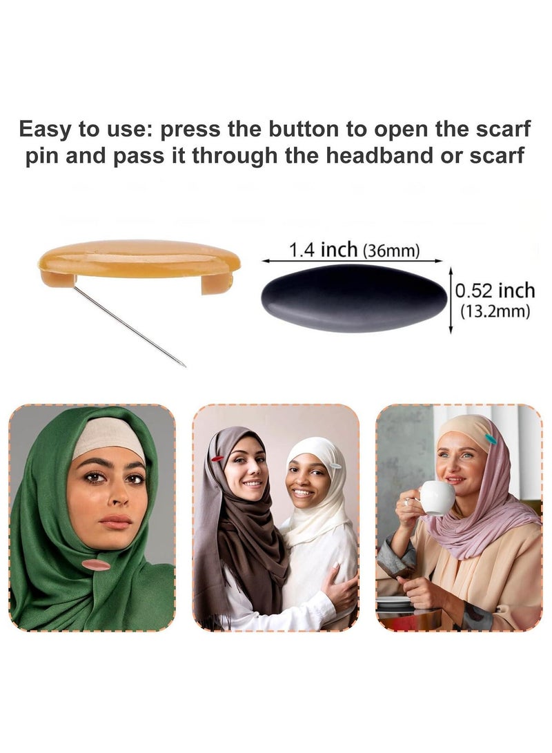 Fashion Hijab Pins,Muslim Women Faux Pearl Scarf Clips Pin-Less Scarf Clips ,Scarf Safety Pins,plastic Hijab U Clips,3 models 6 pcs for Women Muslim Scarf Clothing-black&white - Image 5