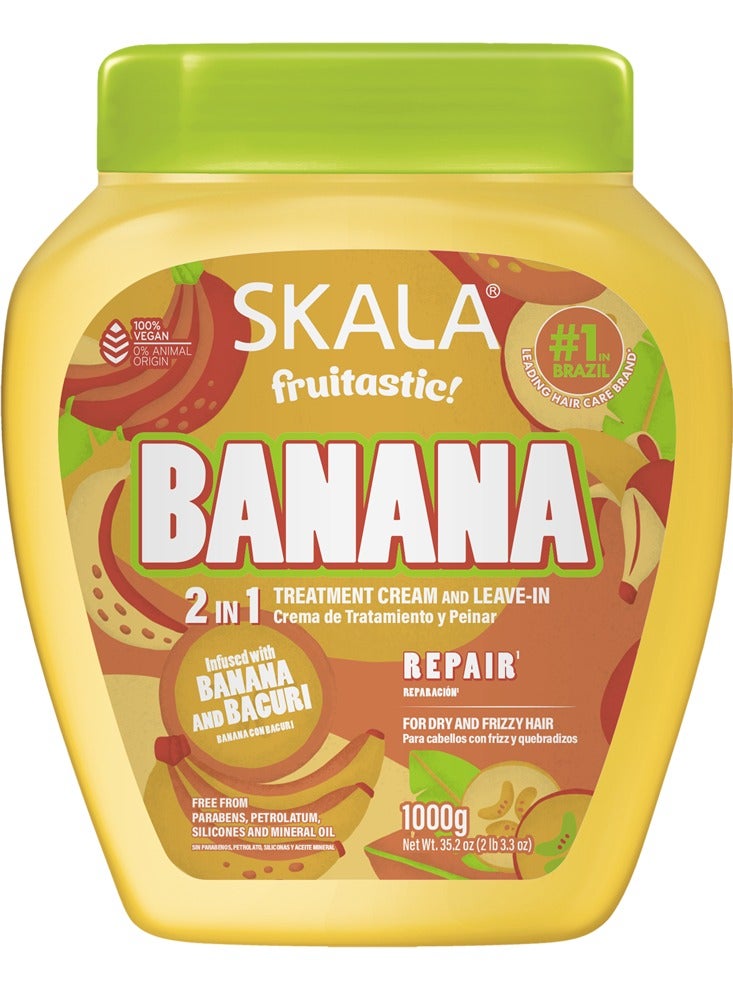 BEAUTY FORMULAS Brasil Banana & Bacuri Conditioning Cream | Ideal for Smooth, Frizzy, Dry, Curly, Oily, Weak & Damaged Hair - Image 1