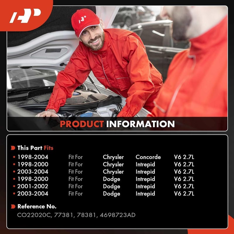 A-Premium Air Conditioner AC Compressor with Clutch for Chrysler Concorde & Intrepid 1998-2004, 2.7L - Image 2