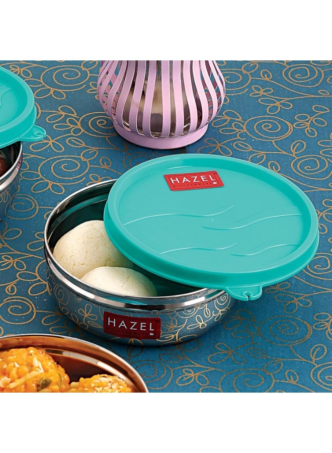 HAZEL Container For Kitchen Storage Set Of 2 Stainless Steel Storage Box For Kitchen & Tiffin Boxes Small Air Tight Containers For Storage With Leak Proof Lid, 90 Ml Each, Silver - Image 3