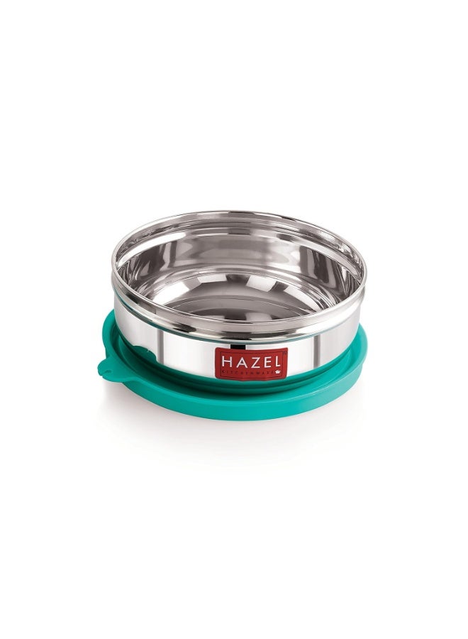 HAZEL Container For Kitchen Storage Set Of 2 Stainless Steel Storage Box For Kitchen & Tiffin Boxes Small Air Tight Containers For Storage With Leak Proof Lid, 90 Ml Each, Silver - Image 2