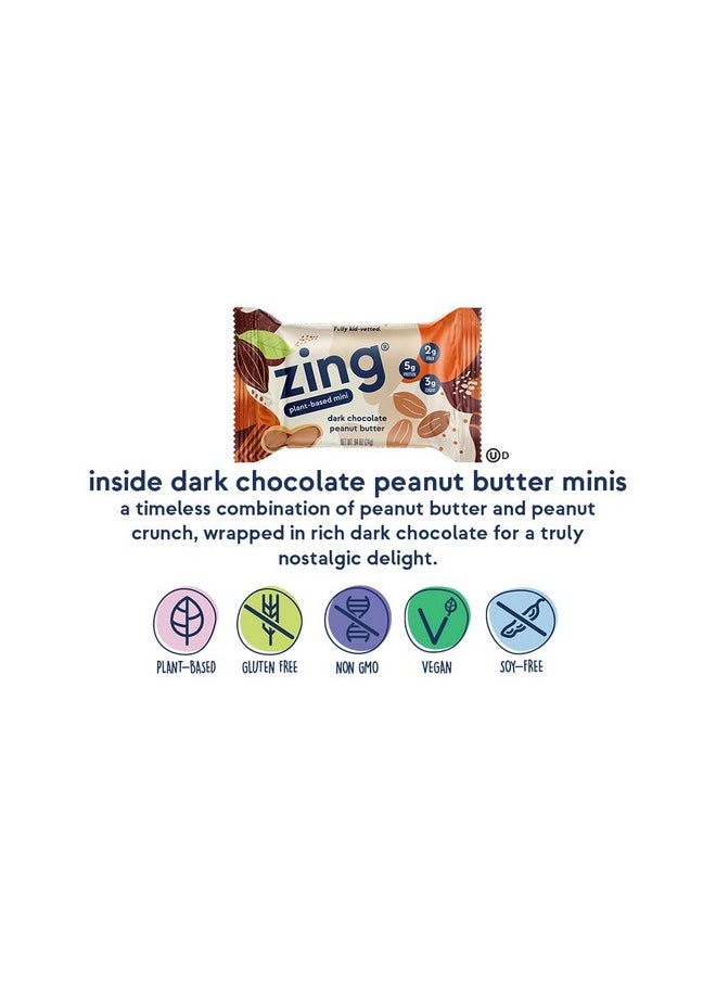 زينغ ألواح بروتين للأطفال من Zing Dark Chocolate Peanut Butter، خالية من الجلوتين، 100 سعر حراري، ألواح صغيرة عالية البروتين، ألواح غذائية نباتية، بروتين نباتي خالٍ من منتجات الألبان، كوشير، قليل السكر، خالٍ من الكحوليات السكرية - 18 قطعة  - Image 2