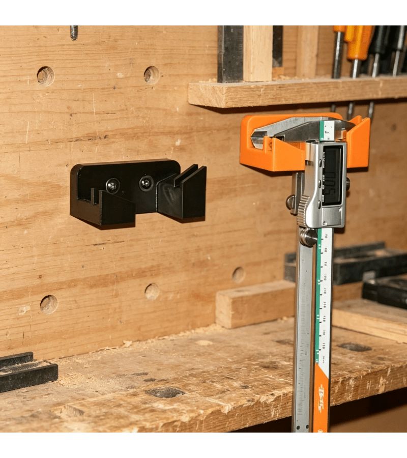 Black Double Caliper Wall Storage Hook 3.19 1.38 Inch Garage Workshop Bracket Utility Shelves - Image 3