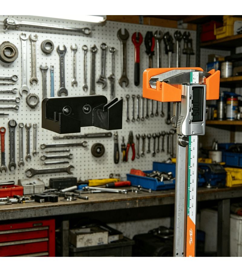 Black Double Caliper Wall Storage Hook 3.19 1.38 Inch Garage Workshop Bracket Utility Shelves - Image 2