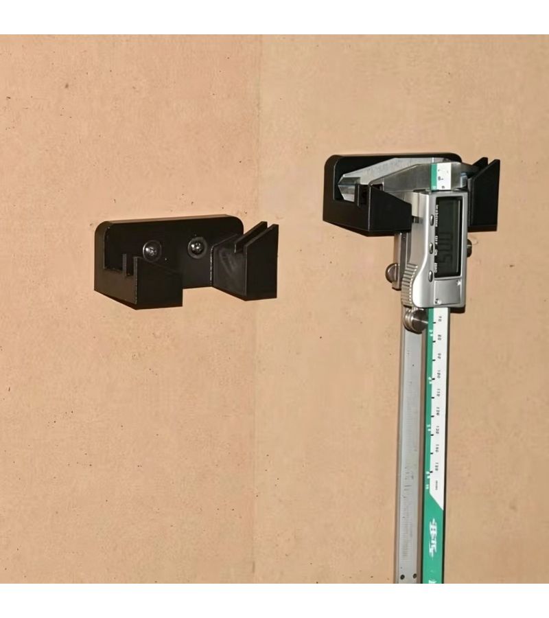 Black Double Caliper Wall Storage Hook 3.19 1.38 Inch Garage Workshop Bracket Utility Shelves - Image 1