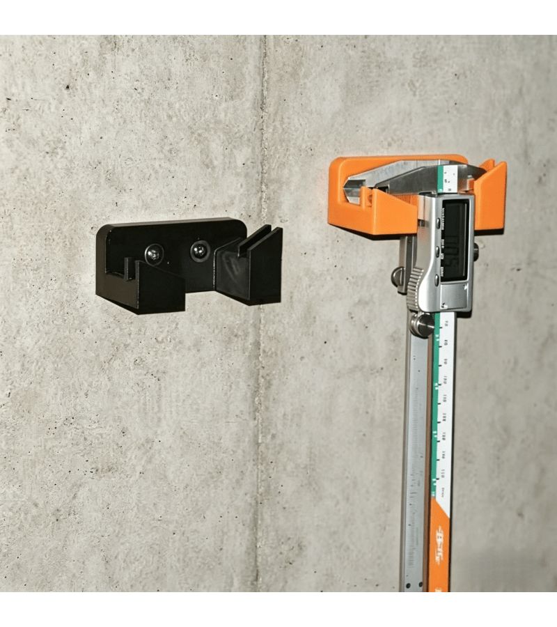 Black Double Caliper Wall Storage Hook 3.19 1.38 Inch Garage Workshop Bracket Utility Shelves - Image 4