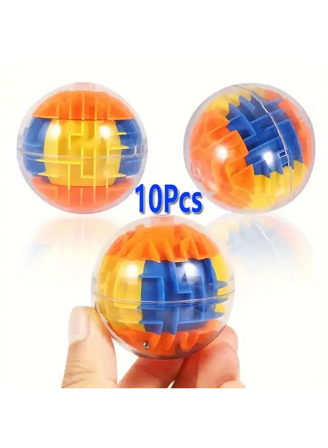 10pcs Mini 3D Magic Maze Puzzle Balls Kids Party Favors Classroom Treasure Box - Image 1