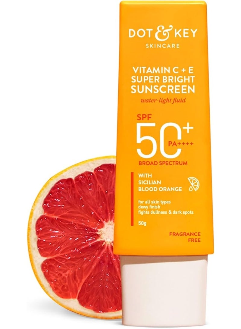 دوت آند كي واقي شمس فائق التفتيح بفيتامين C و E بمعامل حماية +SPF 50 و ++++PA، 80 غرام - Image 1