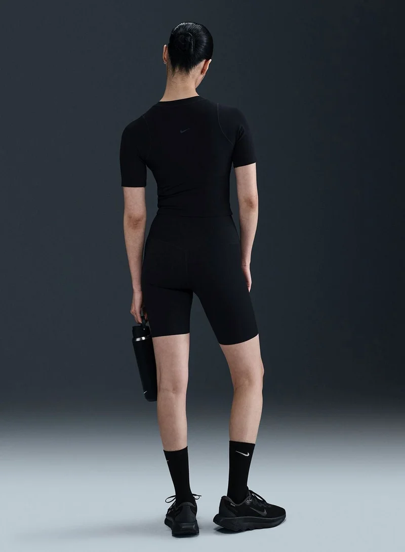 نايكي توب قصير بأكمام قصيرة بتقنية دراي-فِت وتفاصيل مضلعة