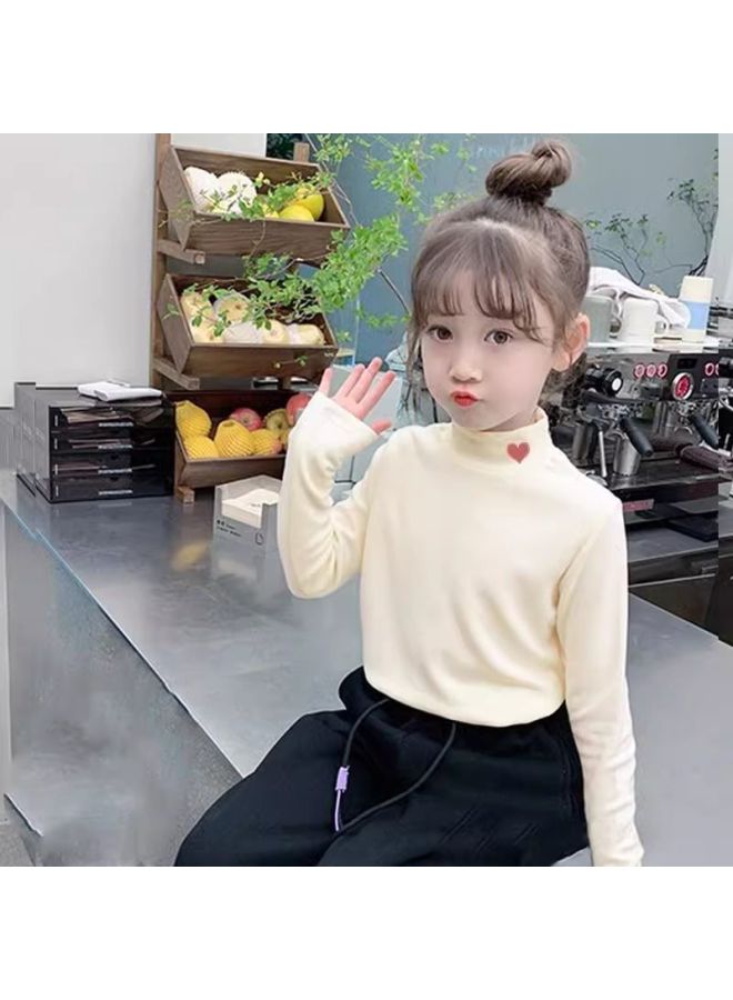 Autumn And Winter Baby Half Turtleneck Inner Wear For Girls Double-sided Velvet Bottoming Shirt Kidsren's Baby Tops Warm Clothes For Girls