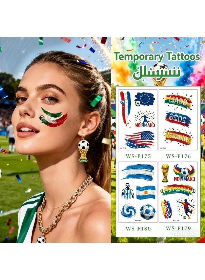 ملصقات وشم مؤقت للوجه وملصقات لمشجعي كرة القدم لكأس العالم 2026 - Image 2