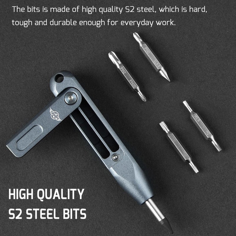 OKNIFE Otacle D1 Mini Precision Screwdriver Set, 9 in 1 EDC Multi Bit Pocket Screwdriver, Industrial S2 Steel Magnetic Bits for Work or Daily Use - Image 3