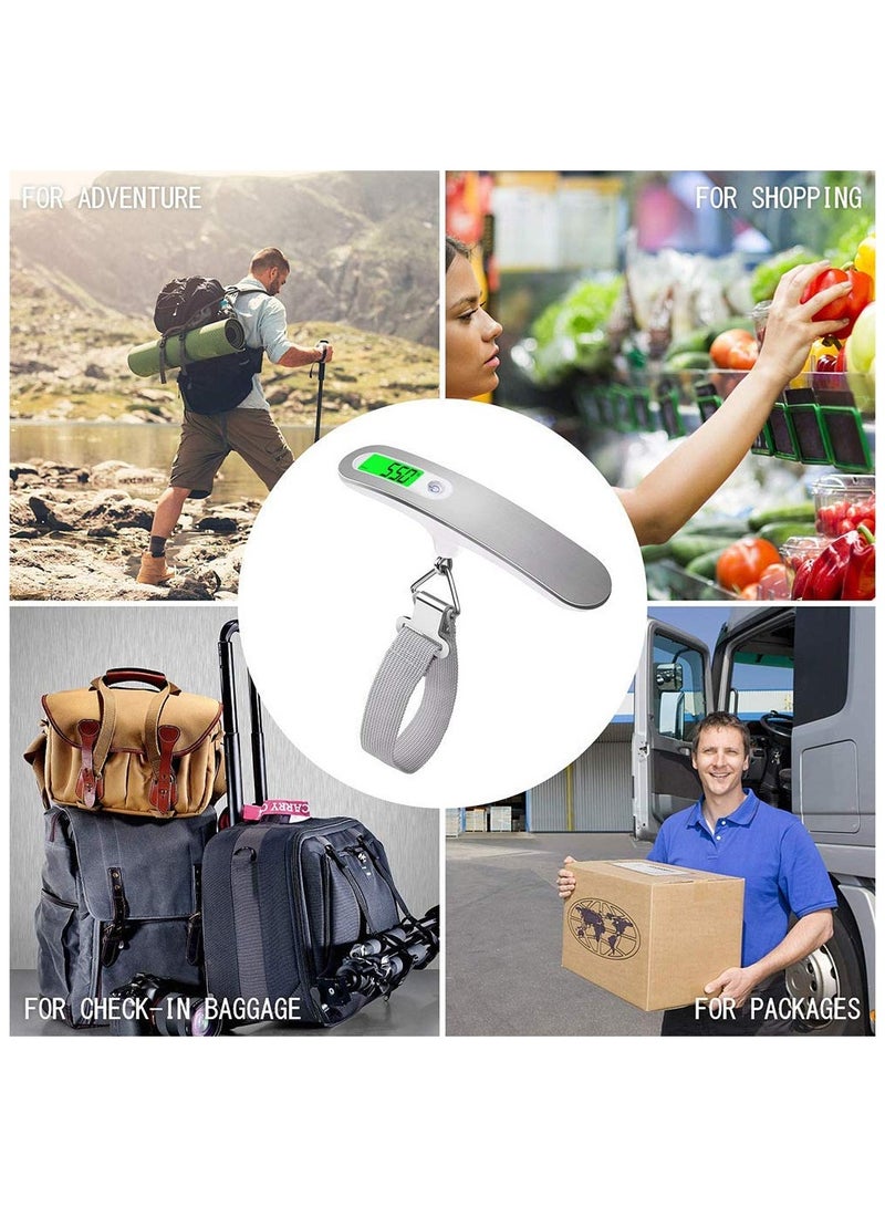 سبيس ميزان امتعة رقمي عالي الدقة، ميزان امتعة معلق باضاءة خلفية للحقائب، ميزان محمول، مقياس شنط السفر بحد اقصى 110 باوند/50 كجم، مناسب للسفر واكسسوارات السفر والهدايا - Image 3